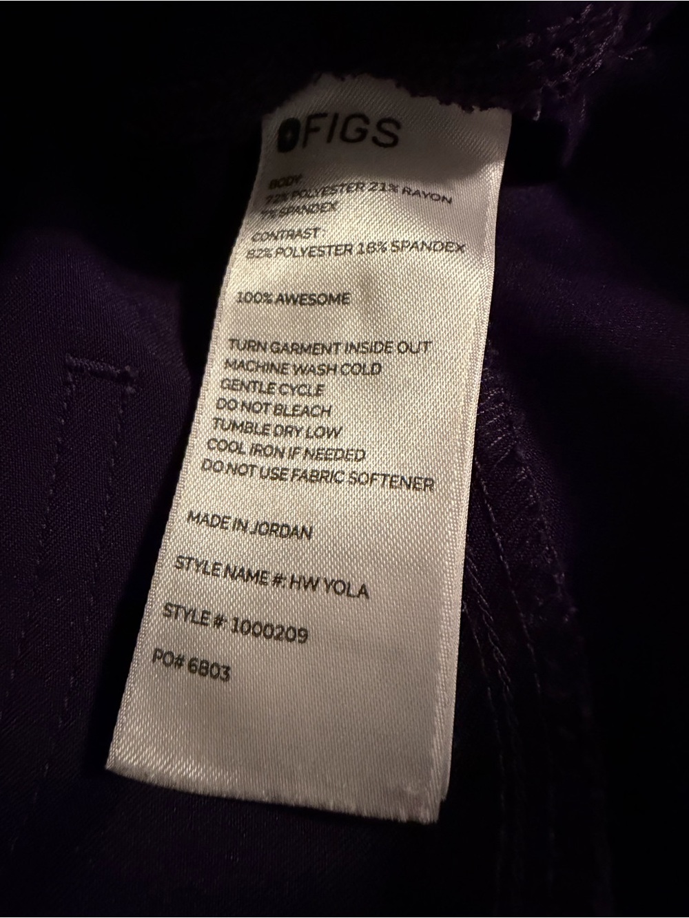 FIGS Casma Scrub Top & Yola Scrub Pants Purple Set 3XL - Picture 8 of 8